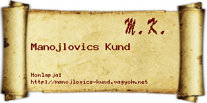 Manojlovics Kund névjegykártya